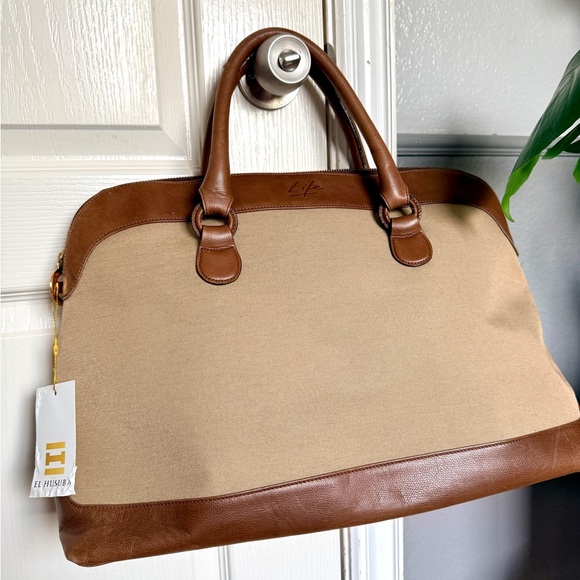 Givenchy Handbags - Vintage Givenchy Brown Leather And Canvas Handbag From Its Life Line NWT (read)